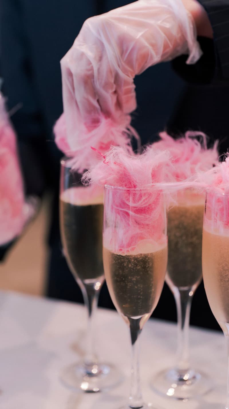 Fairy floss champagne at an Adelaide private event